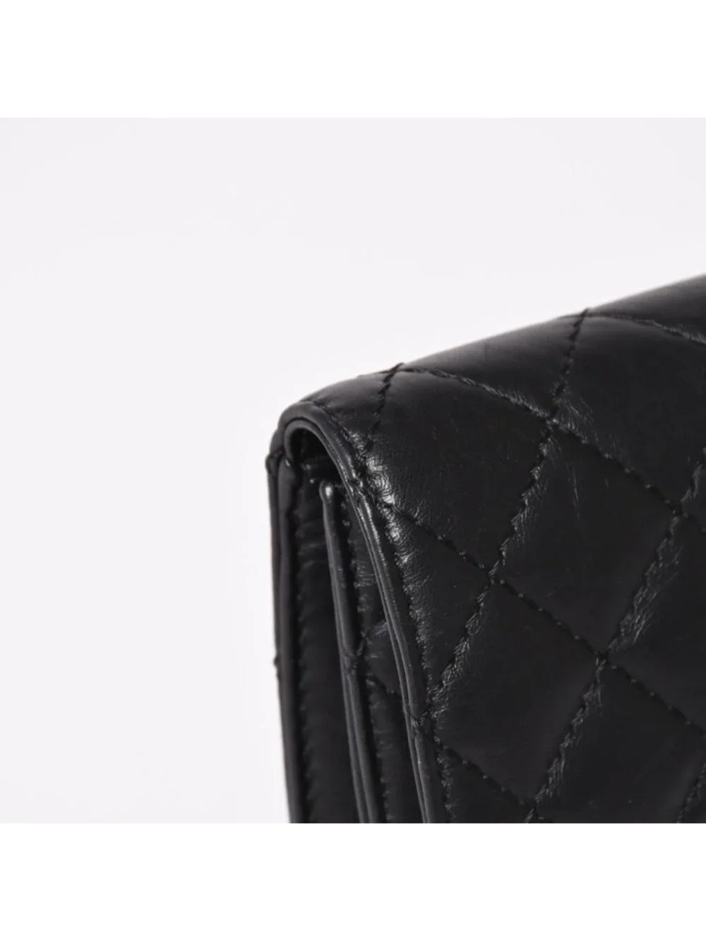 Chanel Metiers D'art Collection Clutch CC Logo Aged Calfskin Black